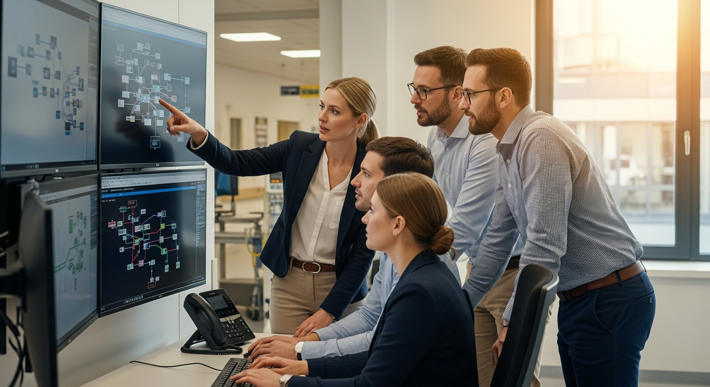 Hospital IT team reviewing systems